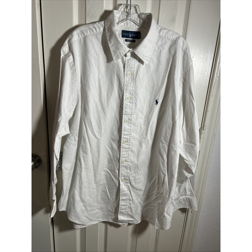 Ralph Lauren Dress Shirt, Classic Fit, Non-Iron, Size 18 34/35, White